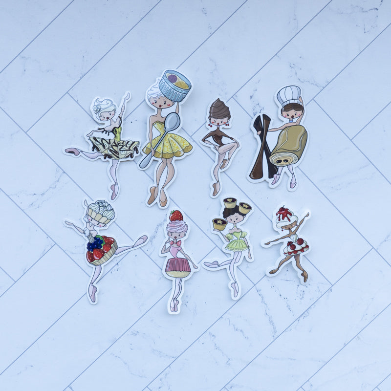 Ballerina Dessert Stickers