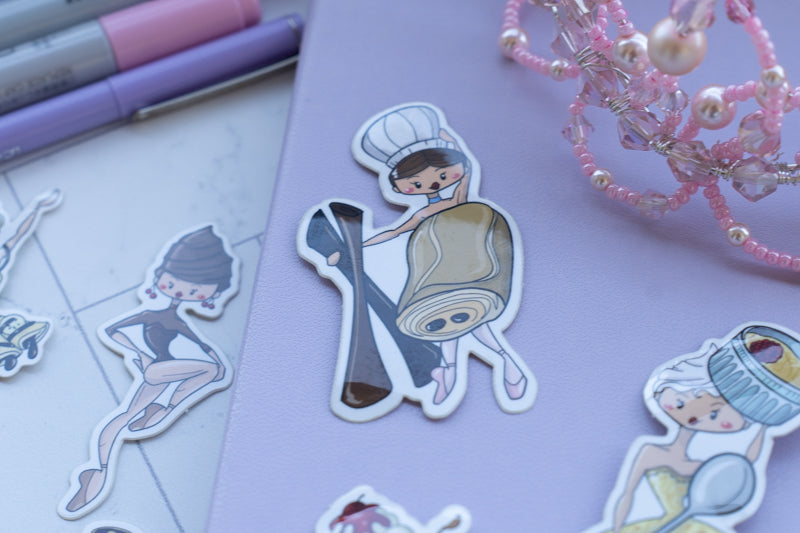 Ballerina Dessert Stickers