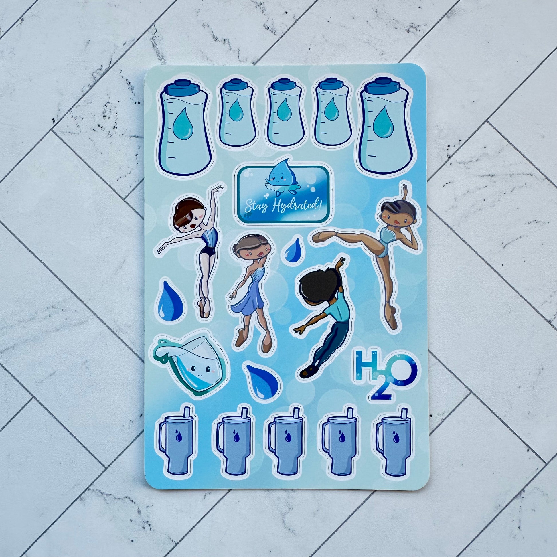 Stay Hydrated - Water Tracker Sticker Sheet