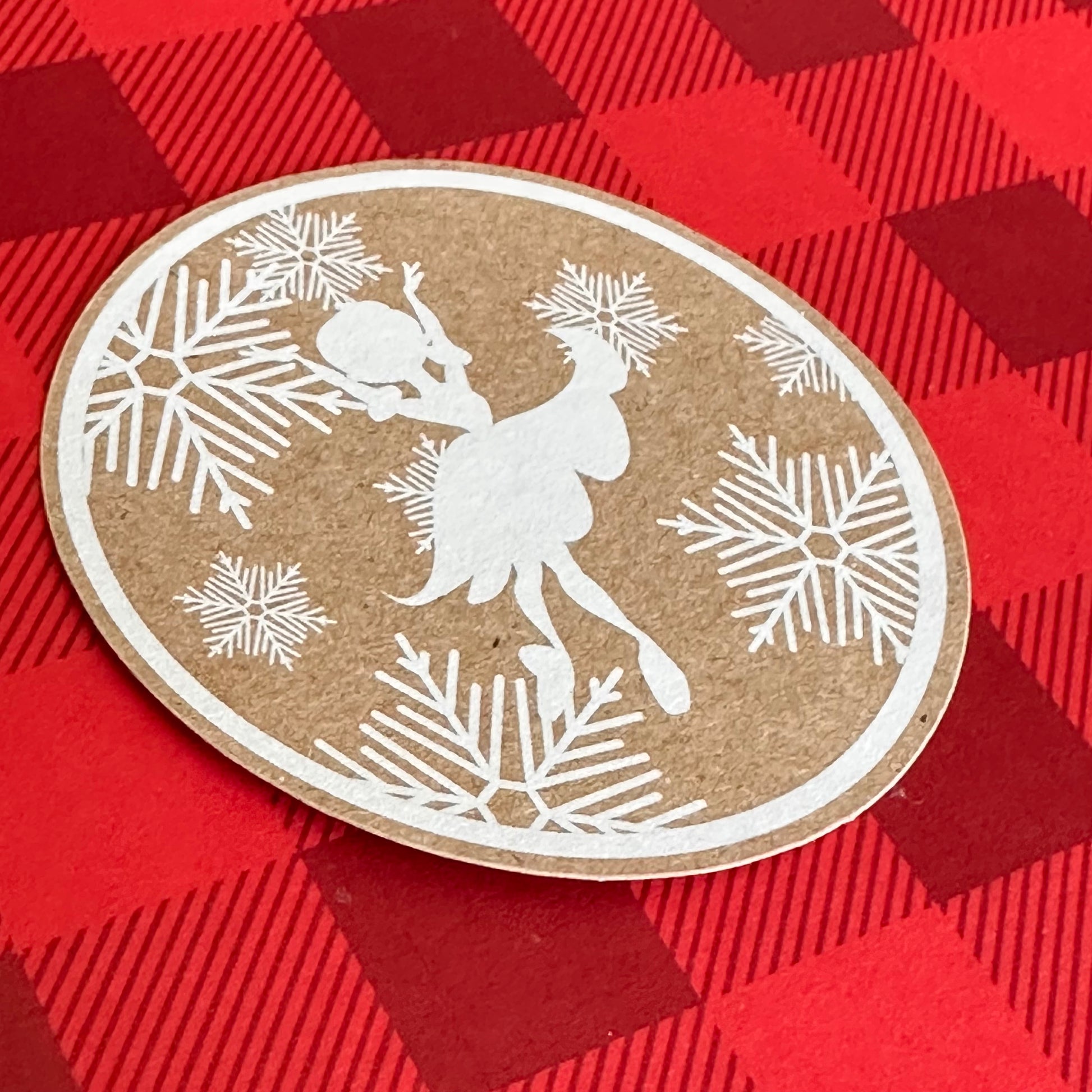 Kraft paper Snow Sticker