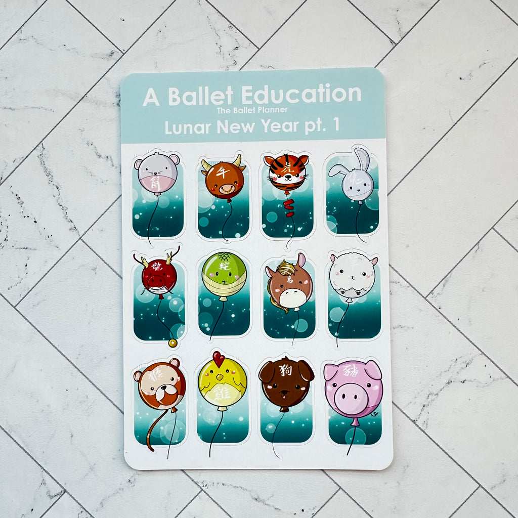 Lunar New Year Balloons Sticker Sheet