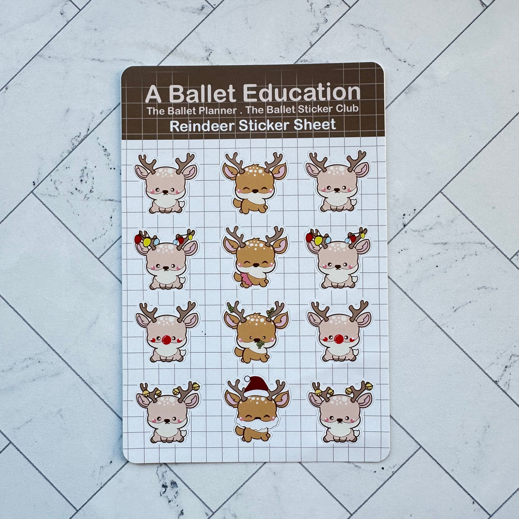Reindeer Sticker Sheet Cute