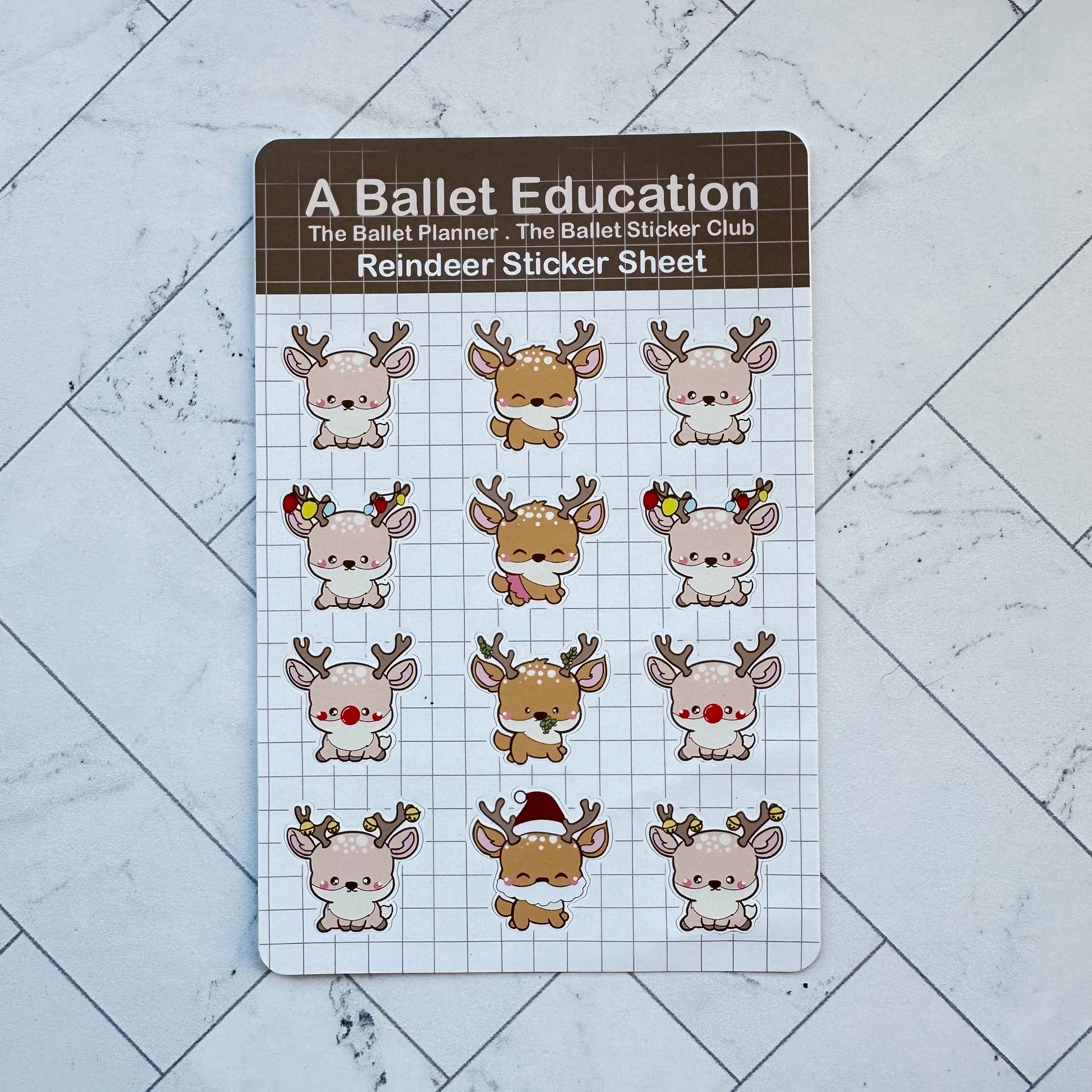 Reindeer Sticker Sheet Cute