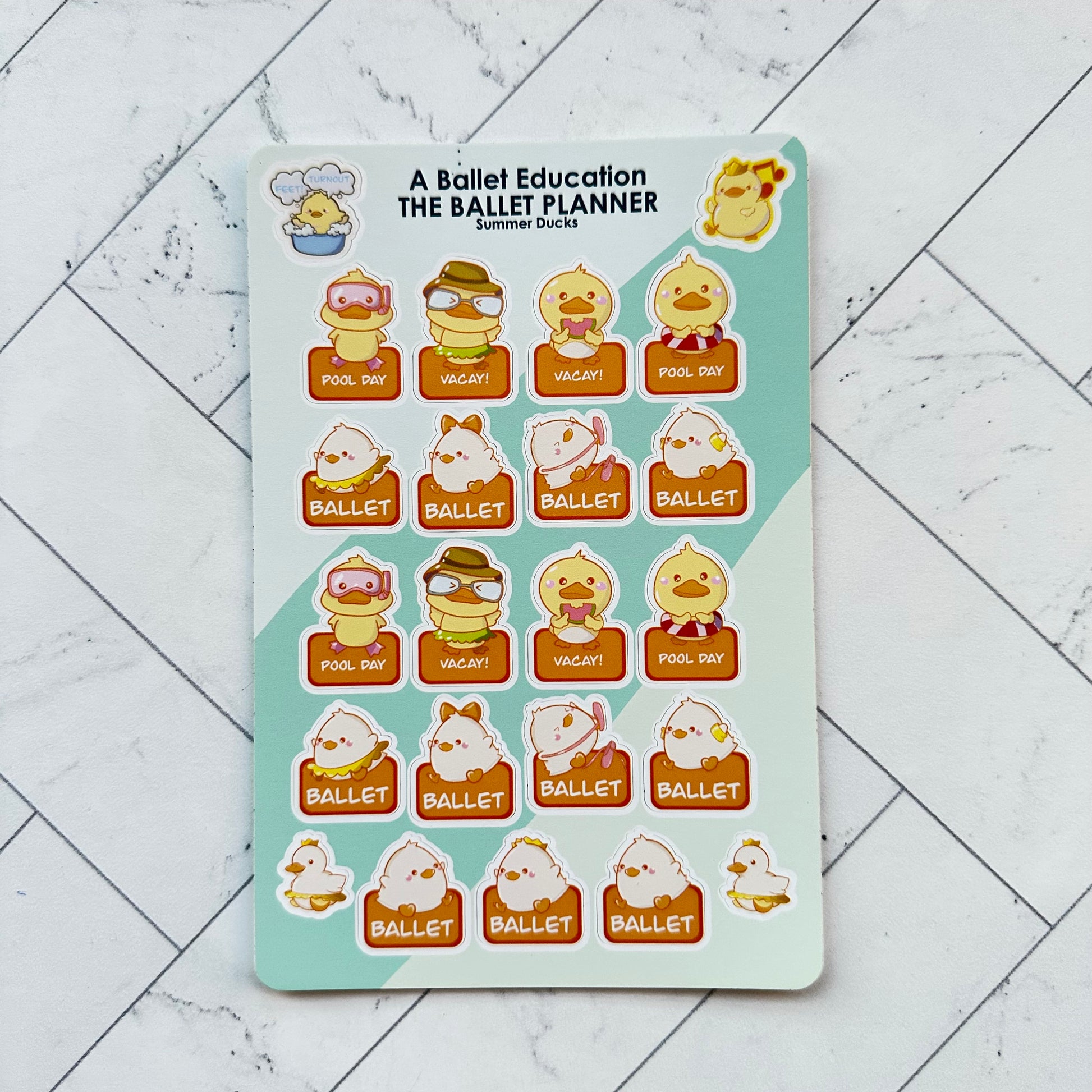 Ducks do Ballet Sticker Sheet