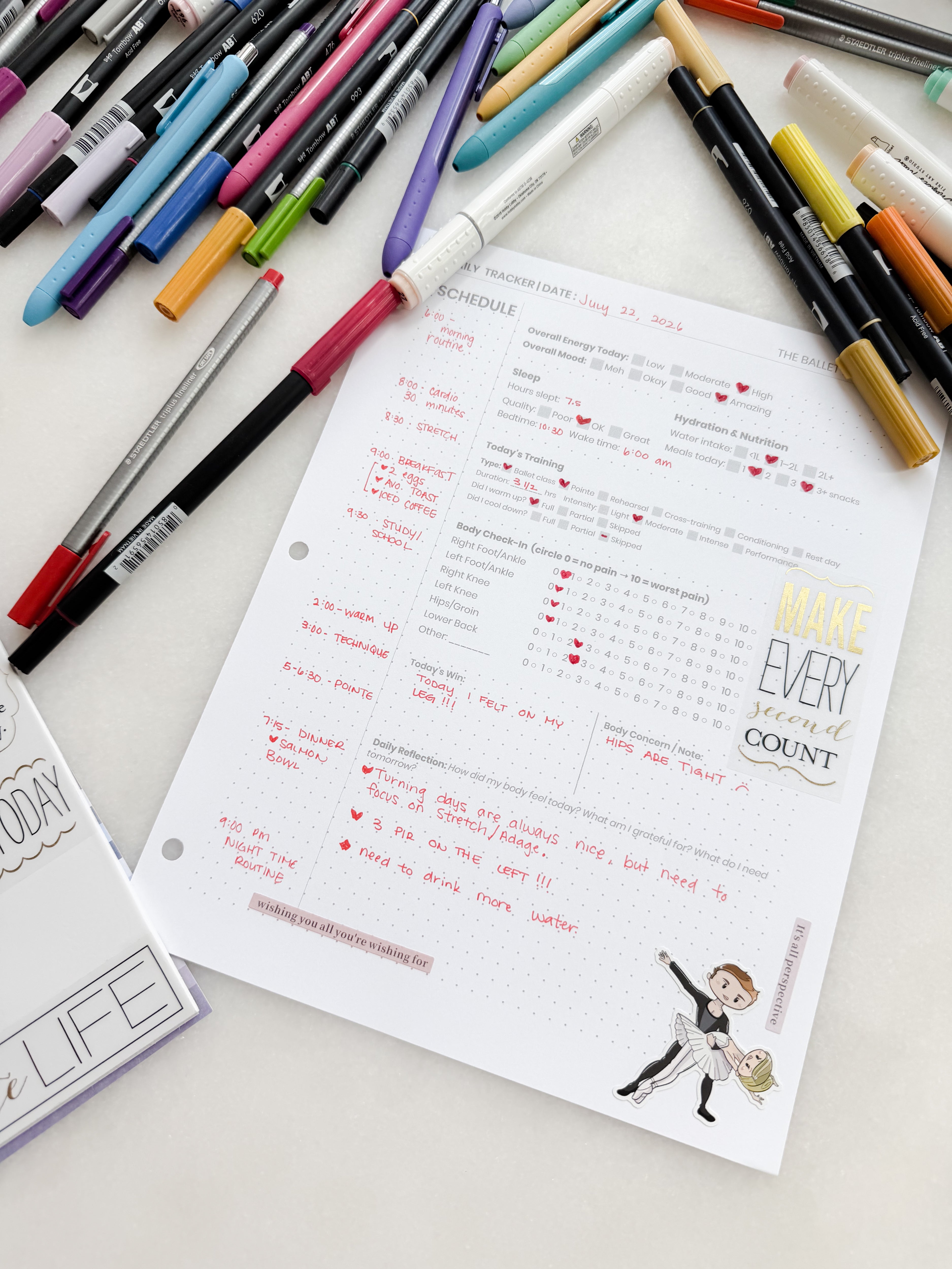 Dance Injury Prevention Workbook & Planner | Dancer's Wellness Journal | Strengthening Program | Injury Tracker | Print at Home PDF | Ballet, Dance & Gymnastics