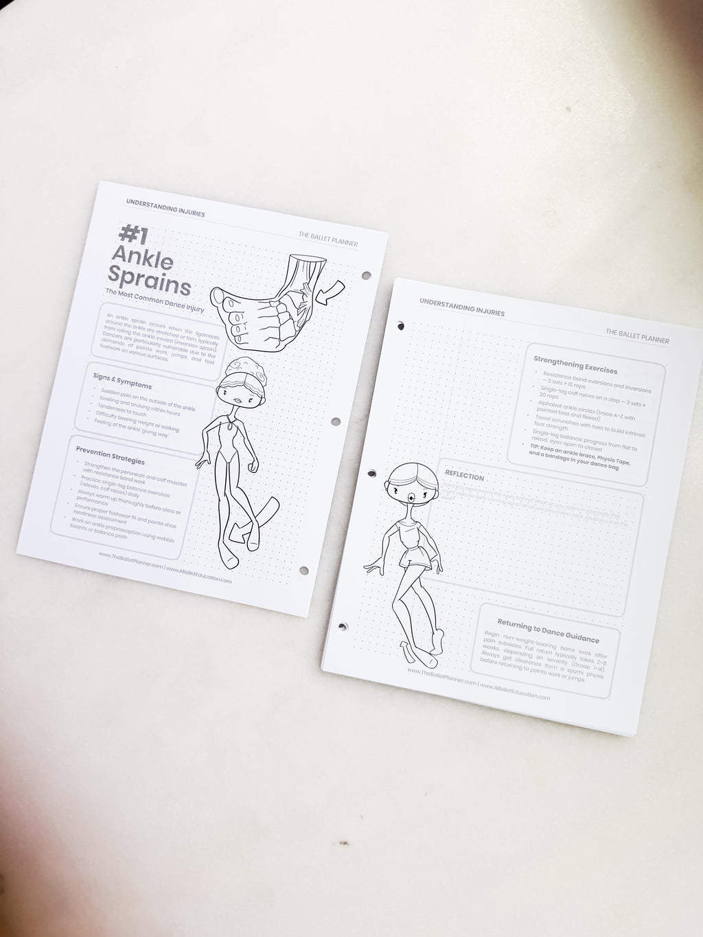 Dance Injury Prevention Workbook & Planner | Dancer's Wellness Journal | Strengthening Program | Injury Tracker | Print at Home PDF | Ballet, Dance & Gymnastics
