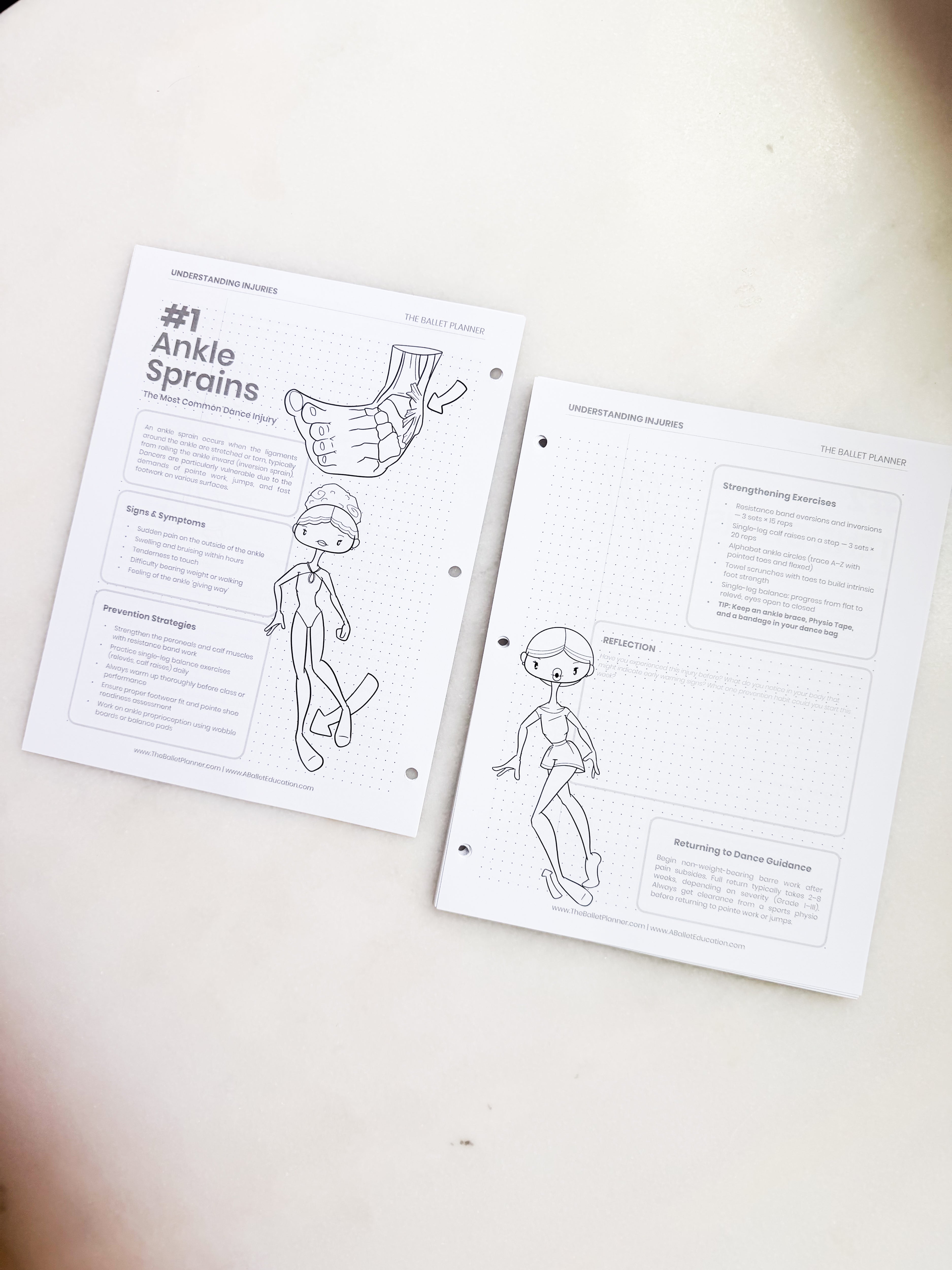 Dance Injury Prevention Workbook & Planner | Dancer's Wellness Journal | Strengthening Program | Injury Tracker | Print at Home PDF | Ballet, Dance & Gymnastics