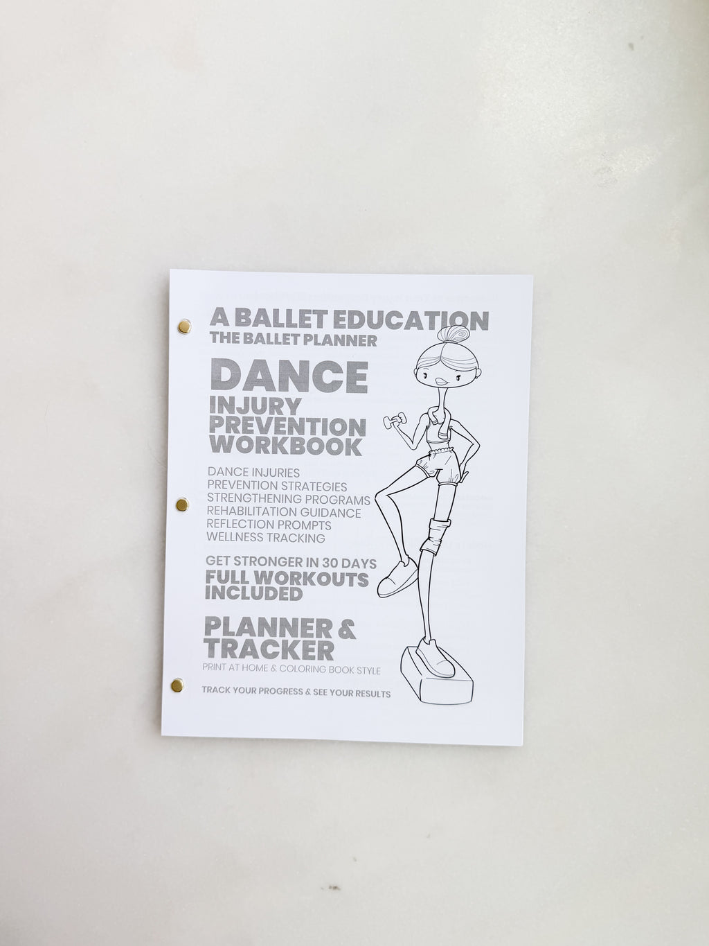 Dance Injury Prevention Workbook & Planner | Dancer's Wellness Journal | Strengthening Program | Injury Tracker | Print at Home PDF | Ballet, Dance & Gymnastics