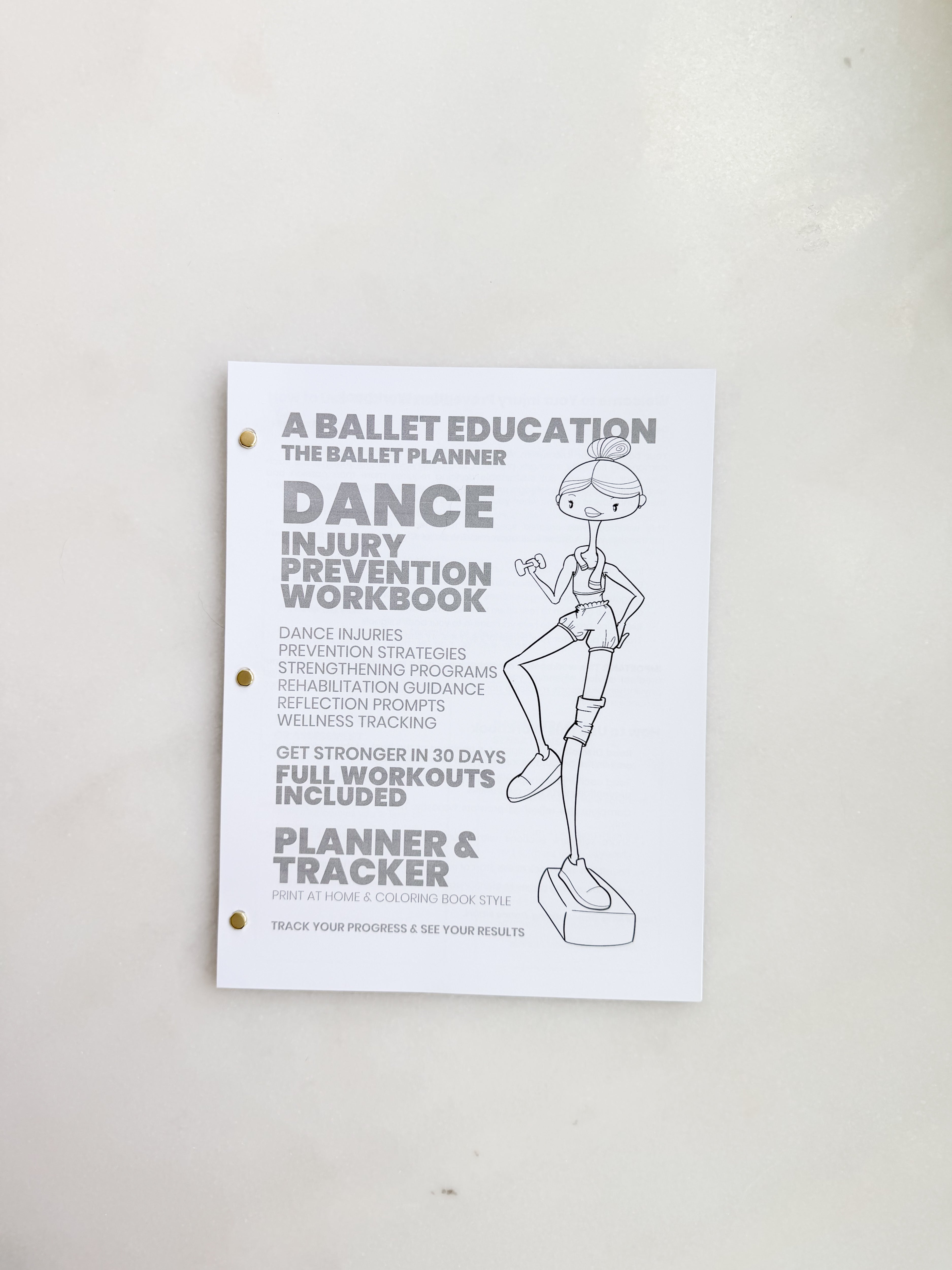 Dance Injury Prevention Workbook & Planner | Dancer's Wellness Journal | Strengthening Program | Injury Tracker | Print at Home PDF | Ballet, Dance & Gymnastics