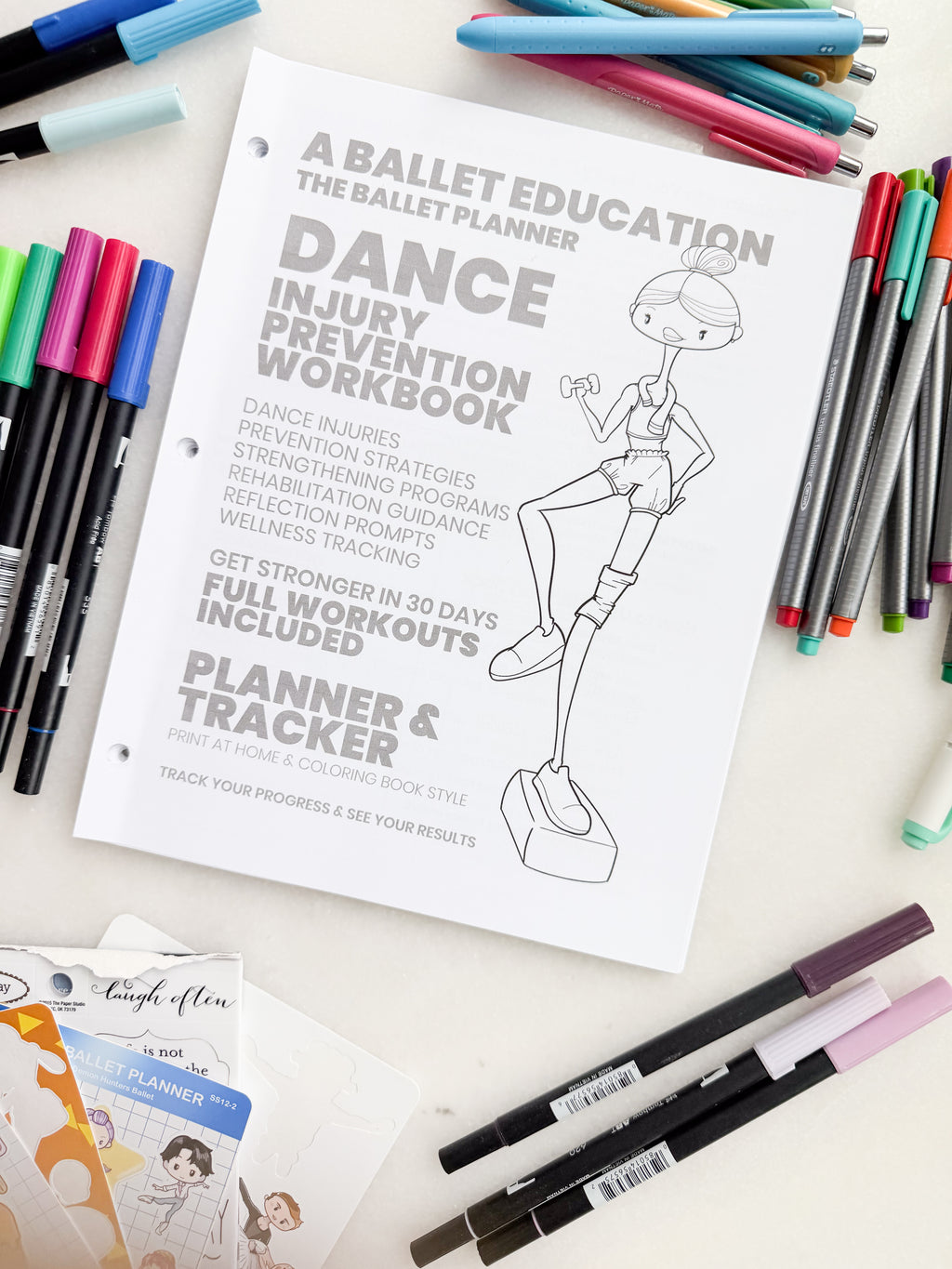 Dance Injury Prevention Workbook & Planner | Dancer's Wellness Journal | Strengthening Program | Injury Tracker | Print at Home PDF | Ballet, Dance & Gymnastics